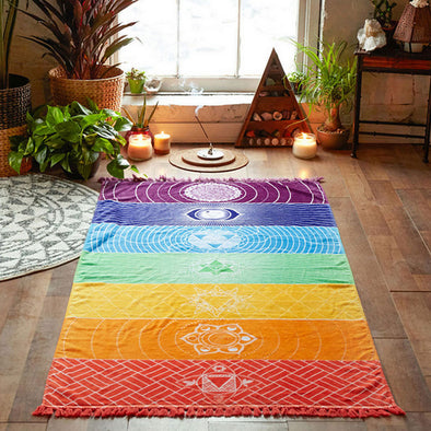 Bohemian Wall Hanging Mandala 7 Chakra Tapestry [Zen your room]